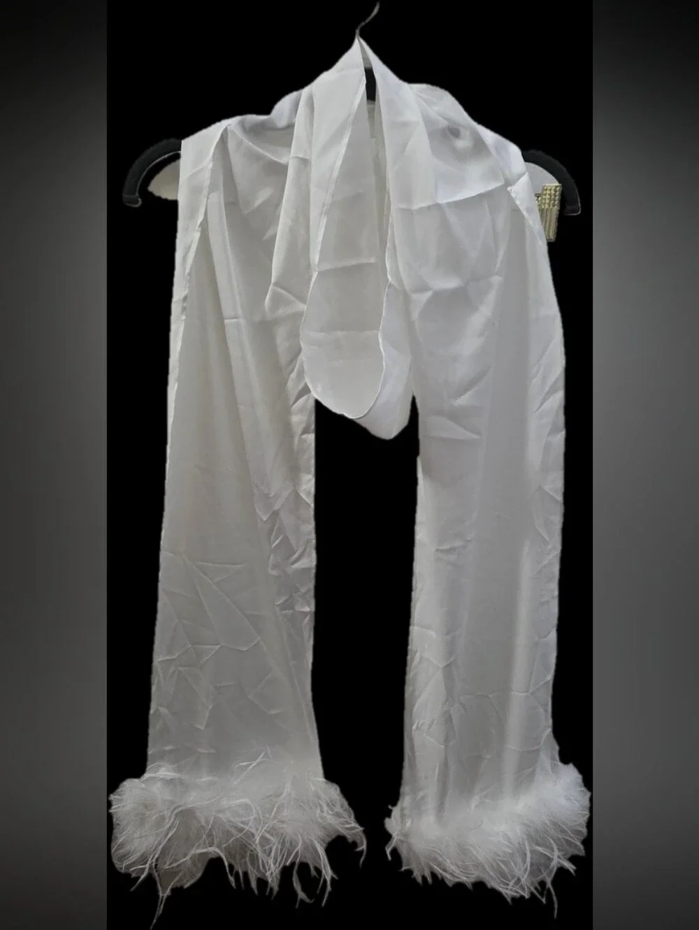 Hutch White Feather Trim Scarf